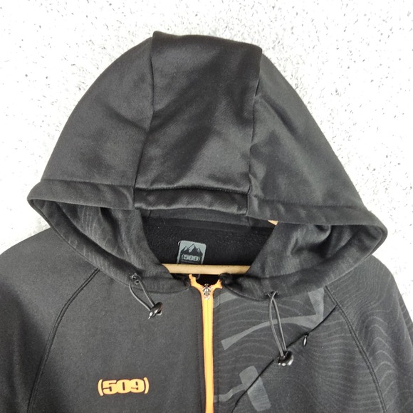 509 Tech Full Zip Jacket Men's Large Pockets Orange Black Thumbholes - Picture 13 of 16